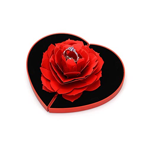 3D Dreidimensionaler Rose Ringschachtel Ring Box Rose Blume Valentinstag Rose Ringschachtel Schmuckschatullen Geschenkbox Ehering Box Schmuckkästchen fürRing Halskette Anhänger Hochzeit Verlobungsring von Bakermiche