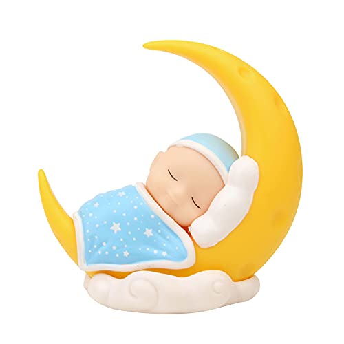 Kuchendekoration Mond Baby Microscape Ornamente Cake Topper Moon Stars Cake Topper Geburtstag Baby Thema Party Dekoration für Jungen Mädchen Kindergeburtstag Baby Mond Kinderspielzeug Geschenk von Bakermiche