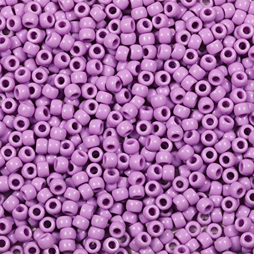 1000 Stück 6X9mm Bunte Perlen Zum Auffädeln Großes Loch Acryl Bastelperlen Hellviolett Farbe Pony Beads für Halsketten Armbänder Schmuckherstellung (Hellviolett) von Bala&Fillic