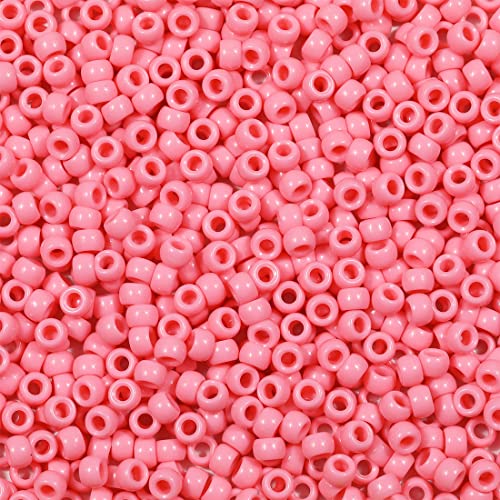 1000 Stück 6X9mm Bunte Perlen Zum Auffädeln Großes Loch Acryl Bastelperlen Rosa Farbe Pony Perlen für Halsketten Armbänder Schmuckherstellung (Rosa) von Bala&Fillic
