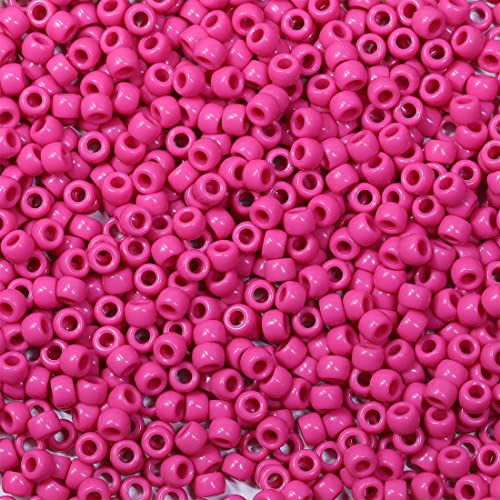 1000 Stück 6X9mm Bunte Perlen Zum Auffädeln Großes Loch Acryl Bastelperlen Rose Farbe Pony Perlen für Halsketten Armbänder Schmuckherstellung (Rose) von Bala&Fillic