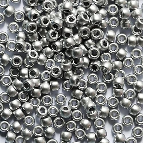 1000 Stück 6X9mm Bunte Perlen Zum Auffädeln Großes Loch Acryl Bastelperlen Silber Farbe Pony Beads für Halsketten Armbänder Schmuckherstellung (Silber) von Bala&Fillic