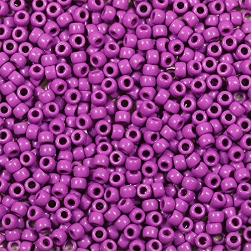 1000 Stück 6X9mm Bunte Perlen Zum Auffädeln Großes Loch Acryl Bastelperlen Violet Farbe Pony Perlen für Halsketten Armbänder Schmuckherstellung (Violet) von Bala&Fillic