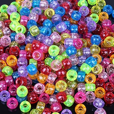 6x9mm Glitter Farben Pony Perlen für die Herstellung von Armband, 1000pcs Bunte Perlen Perlen Zum Auffädeln(Glitter) von Bala&Fillic