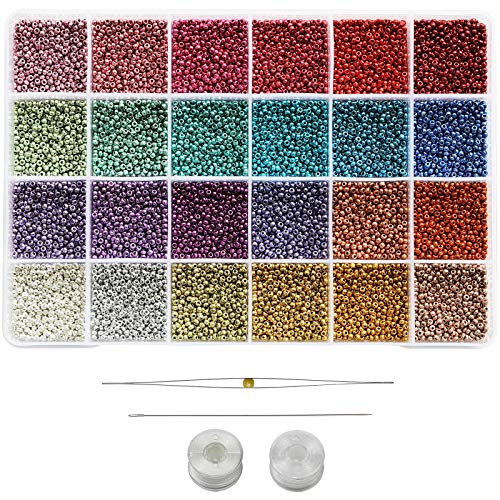 Bala&Fillic 11/0 Perlen zum Auffädeln Kleine Glasperlen Rocailles Perlen für Ohrring 14400pcs in Box Bala&Fillic 11/0 Perlen zum Auffädeln Kleine Glasperlen Rocailles Perlen für Ohrring 14400pcs in Box von Bala&Fillic