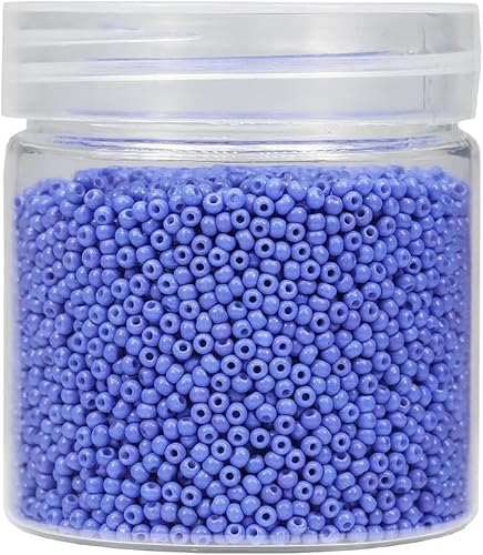 Bala&Fillic 2mm Runde Perlen zum Auffädeln 10000pcs/110 Gramm in Box,12/0 Indigo GlasPerlen kleine Rocailles Perlen für Machen Schmuck Ohrring Armbänder Halskette (Indigo) von Bala&Fillic