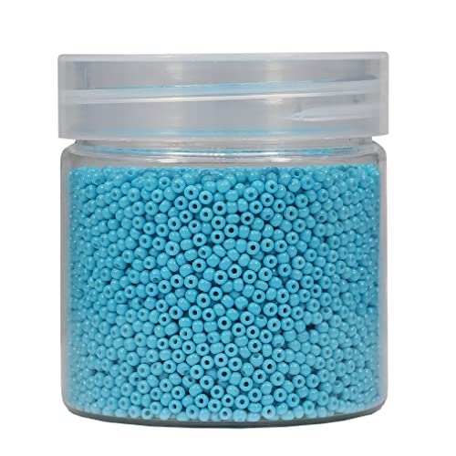 Bala&Fillic 2mm Runde Perlen zum Auffädeln 10000pcs/110 Gramm in Box,12/0 Turquo Blau GlasPerlen kleine Rocailles Perlen für Machen Schmuck Ohrring Armbänder Halskette (Turquo Blau) von Bala&Fillic