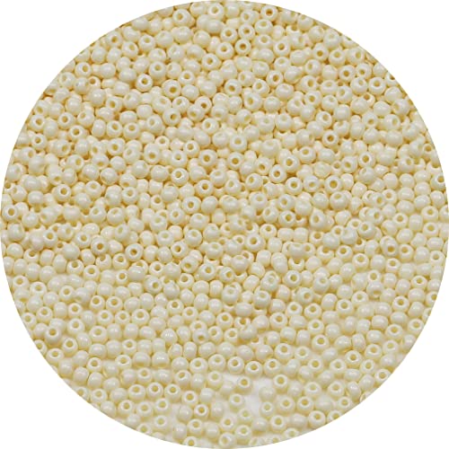 Bala&Fillic 2mm Round Size Uniform Seed Beads 9000pcs/100 Grams in Bag, 12/0 Beige Seed Beads Small Craft Seed Beads for Making Jewelry Earring Bracelets necklace (Beige) von Bala&Fillic