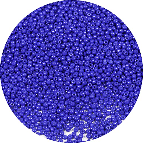 Bala&Fillic Größe 2mm Königsblau GlasPerlen 9000 Stück,100 Gramm, 12/0 Klein Perlen für Herstellung von Schmuck Ohrring Armbänder Halskette (Königsblau) von Bala&Fillic