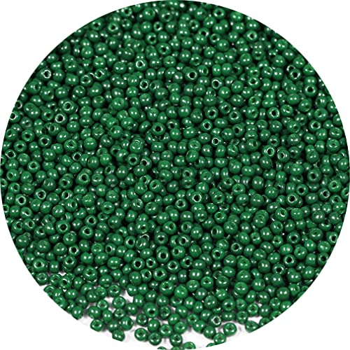 Bala&Fillic 2mm Round Size Uniform Seed Beads 9000pcs/100 Grams in Bag, 12/0 Dark Green Seed Beads Small Craft Seed Beads for Making Jewelry Earring Bracelets necklace (Dark Green) von Bala&Fillic