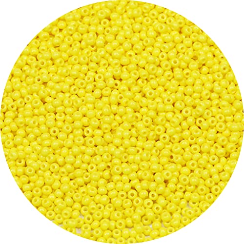 Bala&Fillic 2mm Round Size Uniform Seed Beads 9000pcs/100 Grams in Bag, 12/0 Light Yellow Seed Beads Small Craft Seed Beads for Making Jewelry Earring Bracelets necklace (Light Yellow) von Bala&Fillic