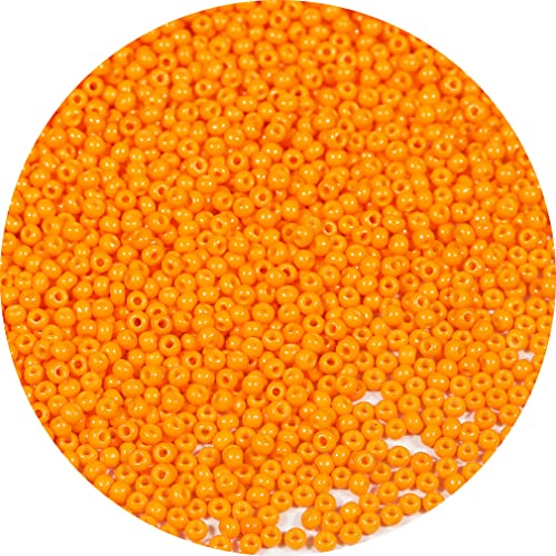 Bala&Fillic 2mm Round Size Uniform Seed Beads 9000pcs/100 Grams in Bag, 12/0 Orange Seed Beads Small Craft Seed Beads for Making Jewelry Earring Bracelets necklace (Orange) von Bala&Fillic