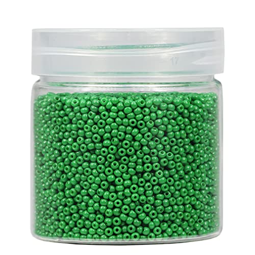 Bala&Fillic 2mm Runde Perlen zum Auffädeln 10000pcs/110 Gramm in Box,12/0 Grün GlasPerlen kleine Rocailles Perlen für Machen Schmuck Ohrring Armbänder Halskette (Grün) von Bala&Fillic
