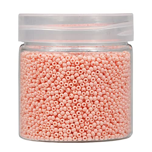 Bala&Fillic 2mm Runde Perlen zum Auffädeln 10000pcs/110 Gramm in Box,12/0 Hellrosa GlasPerlen kleine Rocailles Perlen für Machen Schmuck Ohrring Armbänder Halskette (Hellrosa) von Bala&Fillic