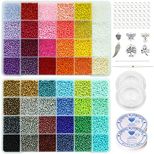 Bala&Fillic 3mm Perlen zum Auffädeln Perlen Glasperlen 48 Farbe 16800 Stück 8/0 Rocailles Perlen für Armbänder Ketten Schmuckherstellung Bala&Fillic 3mm Perlen zum Auffädeln Perlen Glasperlen 48 Farbe 16800 Stück 8/0 Rocailles Perlen für Armbänder Ketten Schmuckherstellung von Bala&Fillic