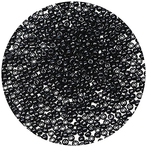 Bala&Fillic 4mm Schwarz Farben Glasperlen zum Auffädeln, 6/0 Perlen für Armbänder, perlen für Schmuckstücke Selber Machen (Schwarz) von Bala&Fillic