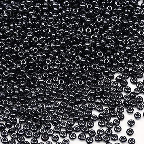 Bala&Fillic Black Pearl Color 3mm Seed Beads About 3600pcs/100Grams in Bag, 8/0 Glass Craft Beads for Making Bracelet Necklace Earring(Black Pearl) von Bala&Fillic