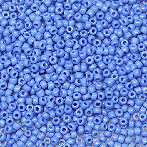 Bala&Fillic Blue Color 3mm Seed Beads About 3600pcs/100Grams in Bag, 8/0 Glass Craft Beads for Making Bracelet Necklace Earring(Blue) von Bala&Fillic