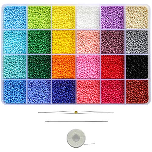Bala&Fillic Fast einheitliche Größe 12/0 Rocailles ca. 21600 Stück in einer Box, kleine 2 mm Mini Perlen für Schmuckherstellung von Bala&Fillic