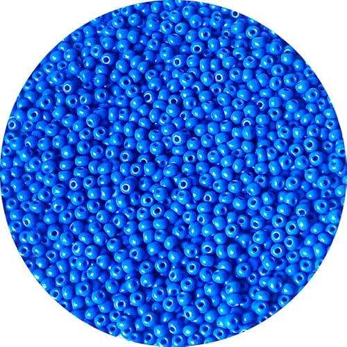 Bala&Fillic Größe 3mm Blau Glas Perlen 4000 Stück,100 Gramm, 8/0 Perlen für Herstellung von Schmuck Ohrring Armbänder Halskette (Blau) von Bala&Fillic