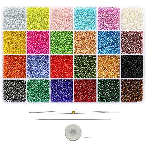 Bala&Fillic Glass Silver Lined Seed Beads 2 mm, ca. 24000 Stück in Box 24 Farben, Rocailles, mit hellem Silber 12/0 Bala&Fillic Glass Silver Lined Seed Beads 2 mm, ca. 24000 Stück in Box 24 Farben, Rocailles, mit hellem Silber 12/0 von Bala&Fillic