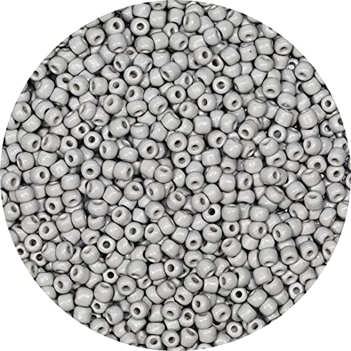 Bala&Fillic Gray Farbe 4mm Perlen zum Auffädeln 1200Stücke/100Gramm,6/0 Glasperlen zur Herstellung von Armbändern, Halsketten und Ohrringen (Gray) von Bala&Fillic