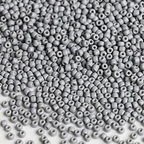 Bala&Fillic Gray Farbe 3mm Perlen zum Auffädeln 3600Stücke/100Gramm,8/0 Glasperlen zur Herstellung von Armbändern, Halsketten und Ohrringen (Gray) von Bala&Fillic