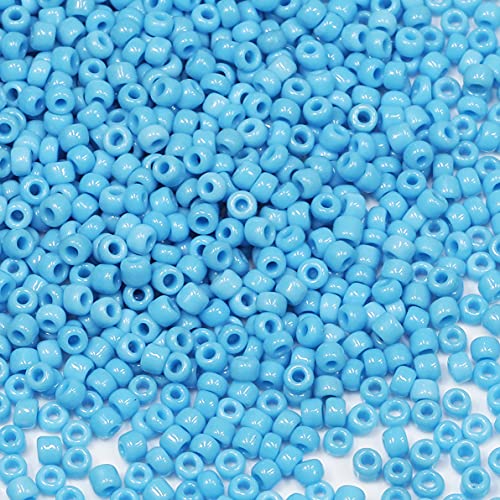 Bala&Fillic Hellblau Farbe 3mm Perlen zum Auffädeln 3600Stücke/100Gramm,8/0 Glasperlen zur Herstellung von Armbändern, Halsketten und Ohrringen (hellblau) von Bala&Fillic