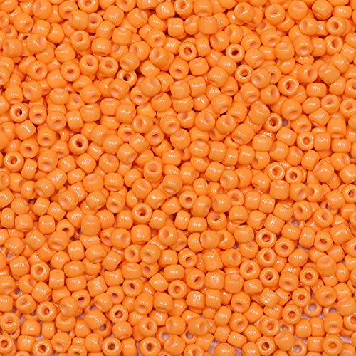 Bala&Fillic Helles Orange Farbe 3mm Perlen zum Auffädeln 3600Stücke/100Gramm,8/0 Glasperlen zur Herstellung von Armbändern, Halsketten und Ohrringen (Helles Orange) von Bala&Fillic