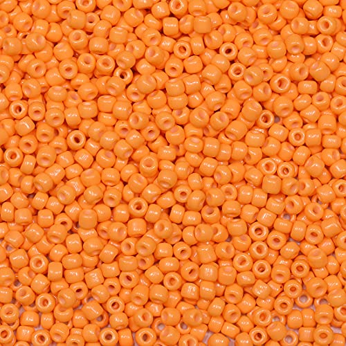 Bala&Fillic Helles Orange Farbe 3mm Perlen zum Auffädeln 3600Stücke/100Gramm,8/0 Glasperlen zur Herstellung Schmuck, Armbändern, Halsketten und Ohrringen (Helles Orange) von Bala&Fillic