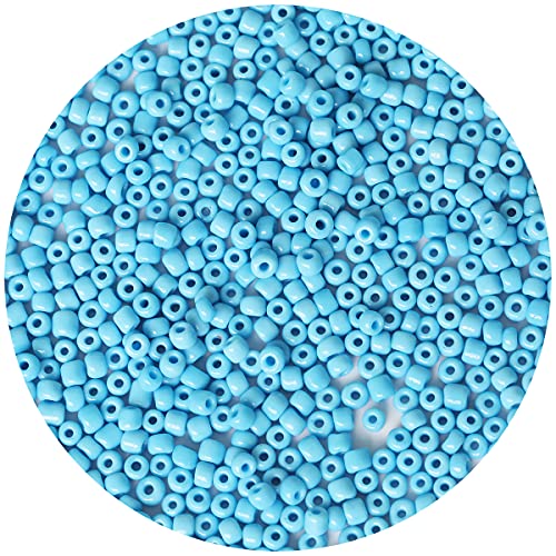 Bala&Fillic Hellblau Farbe 4mm Perlen zum Auffädeln 1200Stücke/100Gramm,6/0 Glasperlen zur Herstellung von Armbändern, Halsketten und Ohrringen (hellblau) von Bala&Fillic