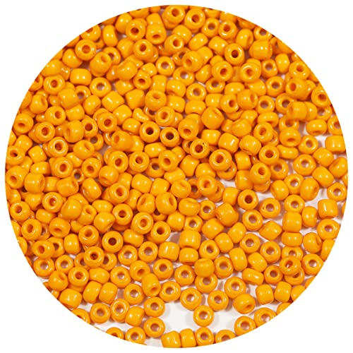 Bala&Fillic 4mm Helles Orange Farben Glasperlen zum Auffädeln, 6/0 Perlen für Armbänder, perlen für Schmuckstücke Selber Machen (Helles Orange) von Bala&Fillic