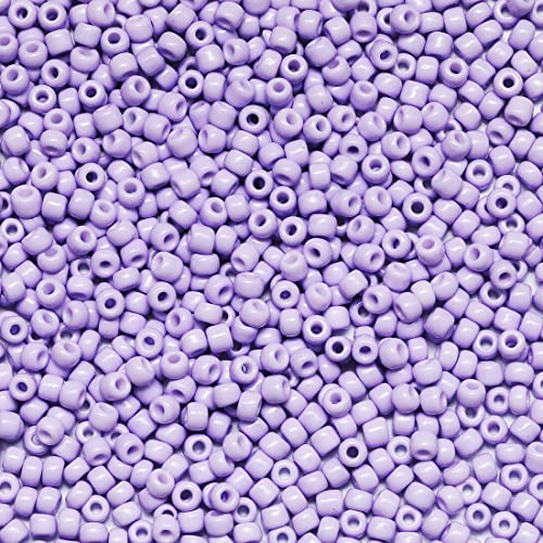 Bala&Fillic Light Purple Color 3mm Seed Beads About 3600pcs/100Grams in Bag, 8/0 Glass Craft Beads for Making Bracelet Necklace Earring(Light Purple) von Bala&Fillic