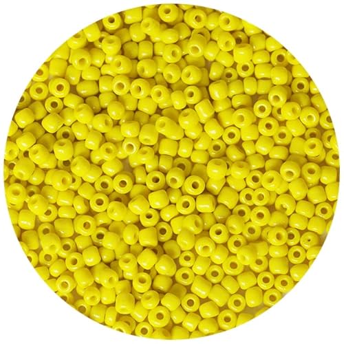 Bala&Fillic 4mm Hellgelb Farben Glasperlen zum Auffädeln, 6/0 Perlen für Armbänder, perlen für Schmuckstücke Selber Machen (Hellgelb) von Bala&Fillic