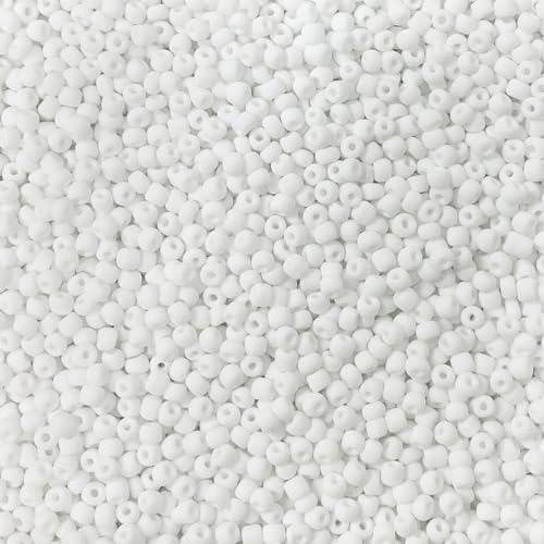 Bala&Fillic Matte White Farbe 3mm Perlen zum Auffädeln 3600Stücke/100Gramm,8/0 Glasperlen zur Herstellung von Armbändern, Halsketten und Ohrringen (Matte White) von Bala&Fillic