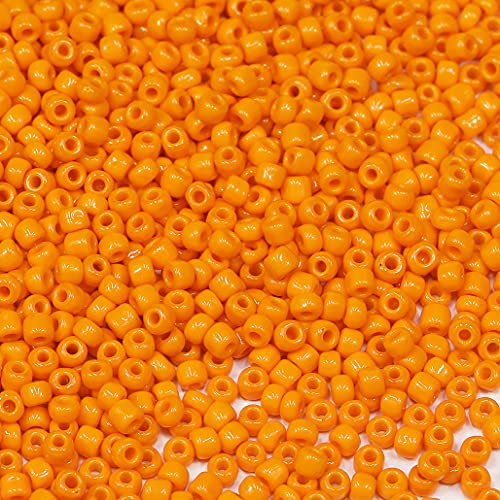 Bala&Fillic Orange Farbe 3mm Perlen zum Auffädeln 3600Stücke/100Gramm,8/0 Glasperlen zur Herstellung Schmuck, Armbändern, Halsketten und Ohrringen (Orange) von Bala&Fillic