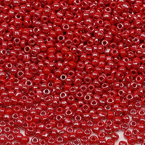 Bala&Fillic Perlerot Farbe 3mm Perlen zum Auffädeln 3600Stücke/100Gramm,8/0 Glasperlen zur Herstellung Schmuck, Armbändern, Halsketten und Ohrringen (Perlerot) von Bala&Fillic