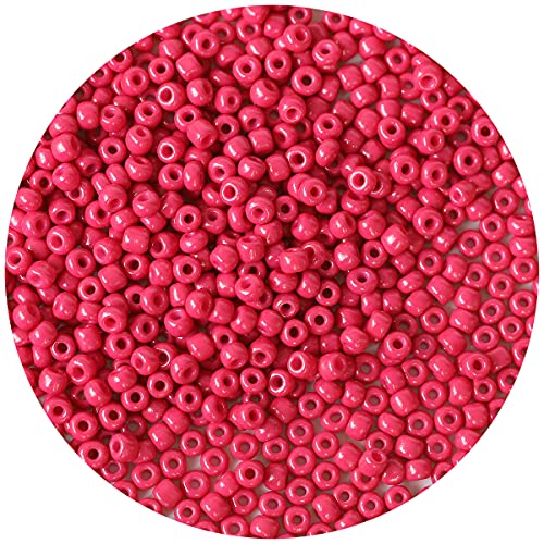 Bala&Fillic Rose Color 4mm Seed Beads About 1200pcs/100Grams in Bag, 6/0 Glass Craft Beads for Making Bracelet and Necklace (Rose) von Bala&Fillic