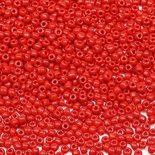 Bala&Fillic Rot Farbe 3mm Perlen zum Auffädeln 3600Stücke/100Gramm,8/0 Glasperlen zur Herstellung von Armbändern, Halsketten und Ohrringen (Rot) von Bala&Fillic