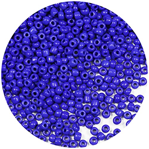 Bala&Fillic Königsblau Farbe 4mm Perlen zum Auffädeln 1200Stücke/100Gramm,6/0 Glasperlen zur Herstellung von Armbändern, Halsketten und Ohrringen (Königsblau) von Bala&Fillic
