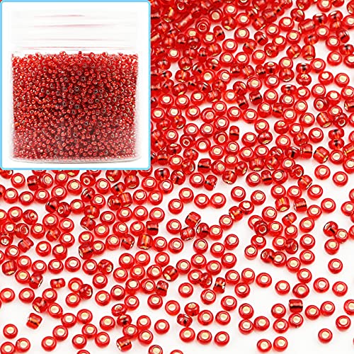 Bala&Fillic Silberfarbene Perlen (rot, 2 mm im Durchmesser) - 10000 Stück in Box von Bala&Fillic