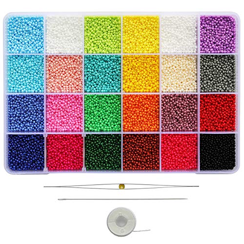 Bala&Fillic Größe fast einheitlich 2mm Rocailles Glasperlen 21600 Stück12/0 kleine Rocailles Perlen für Schmuckherstellung (900 Stück/Farbe, 24 Farben) Bala&Fillic Größe fast einheitlich 2mm Rocailles Glasperlen 21600 Stück12/0 kleine Rocailles Perlen für Schmuckherstellung (900 Stück/Farbe, 24 Farben) von Bala&Fillic