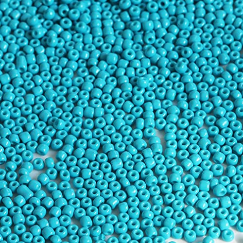 Bala&Fillic Turquoise Blue Color 3mm Seed Beads About 3600pcs/100Grams in Bag, 8/0 Glass Craft Beads for Making Bracelet Necklace Earring(Turquoise Blue) von Bala&Fillic