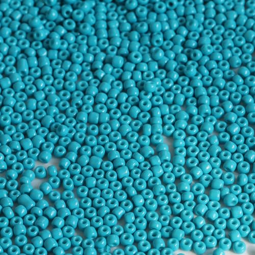 Bala&Fillic Turquoise Blue Color 3mm Seed Beads About 3600pcs/100Grams in Bag, 8/0 Glass Craft Beads for Making Bracelet Necklace Earring(Turquoise Blue) von Bala&Fillic