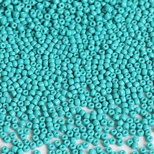 Bala&Fillic Türkis Farbe 3mm Perlen zum Auffädeln 3600Stücke/100Gramm,8/0 Glasperlen zur Herstellung Schmuck, Armbändern, Halsketten und Ohrringen (Türkis) von Bala&Fillic