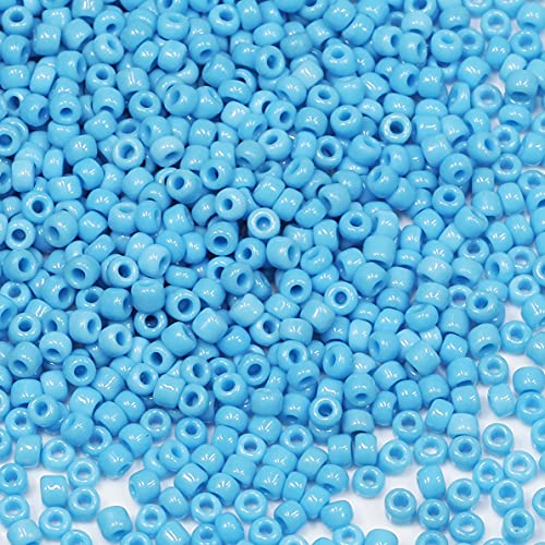 Bala&Fillic hellblau Farbe 3mm Perlen zum Auffädeln 3600Stücke/100Gramm,8/0 Glasperlen zur Herstellung Schmuck, Armbändern, Halsketten und Ohrringen (hellblau) von Bala&Fillic