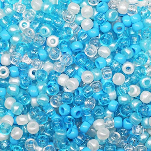 Blaue Farben gemischte Ponyperlen mit glatter Oberfläche Größe 6x9mm, 1000 Perlen lose im Beutel von Bala&Fillic