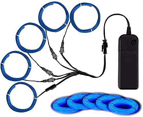 EL-Draht, Noise Reduction Neonlichter Draht 5 in 1 Meter, Elektrolumineszenzdraht für Halloween, Weihnachtsfest, DIY Dekoration…… (Blau) von Balabaxer