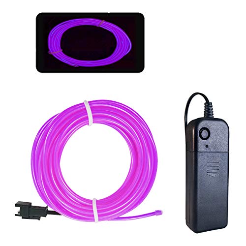 Balabaxer EL Draht Violett, 10M Neon Kabel Mit Batterie Trafo, Leuchtet Electroluminescent, für Partys, Halloween. von Balabaxer