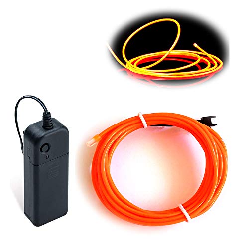 Balabaxer Orange EL Draht, 5M Neon Kabel Mit Batterie Trafo, Leuchtet Electroluminescent für Partys, Halloween, DIY-Dekoration Balabaxer Orange EL Draht, 5M Neon Kabel Mit Batterie Trafo, Leuchtet Electroluminescent für Partys, Halloween, DIY-Dekoration von Balabaxer